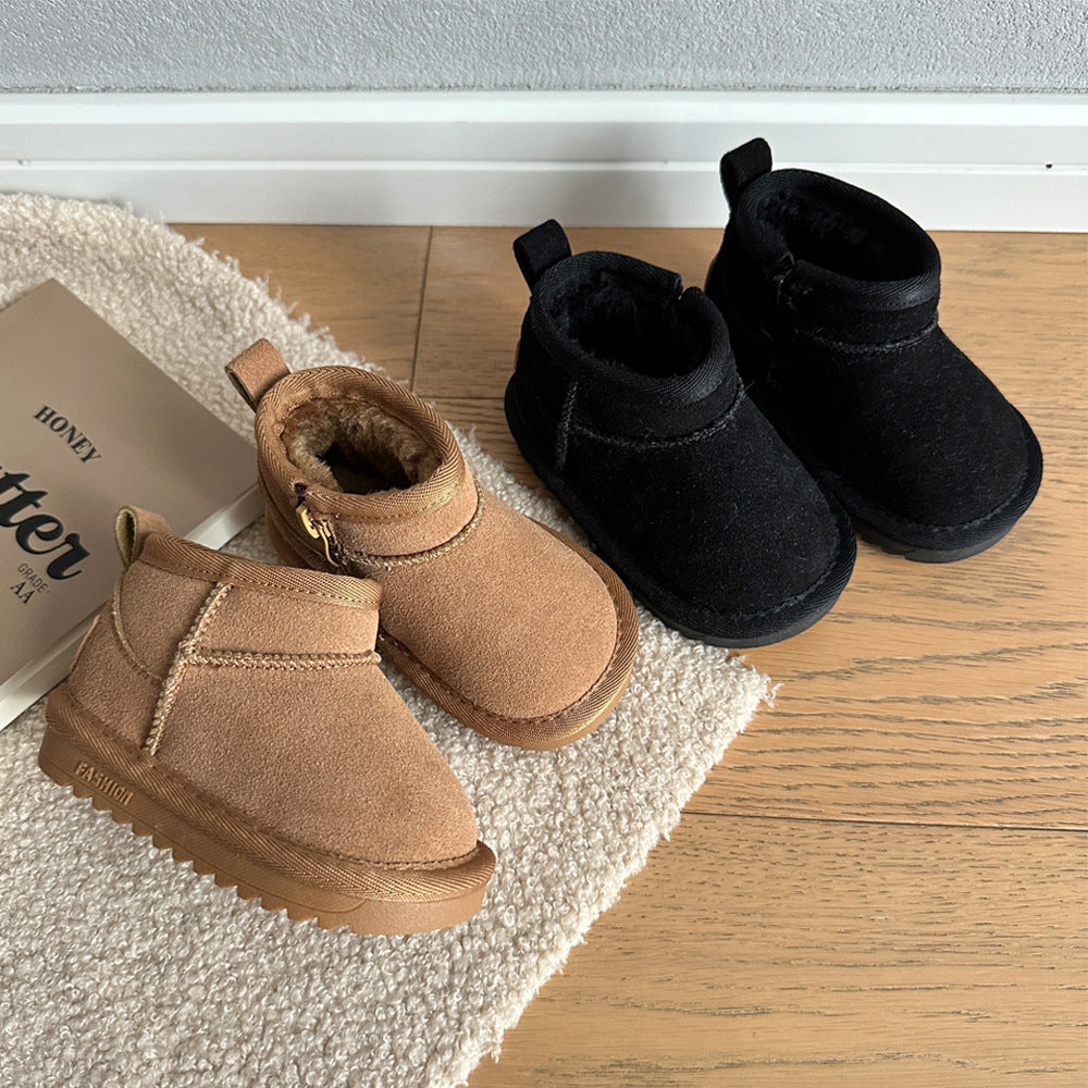 Children's Snow Boots Winter Boys' Thickened fleece-lined Cotton Shoes Girls' Warm Cotton Boots Children 1-3 Years Old Baby Shoes