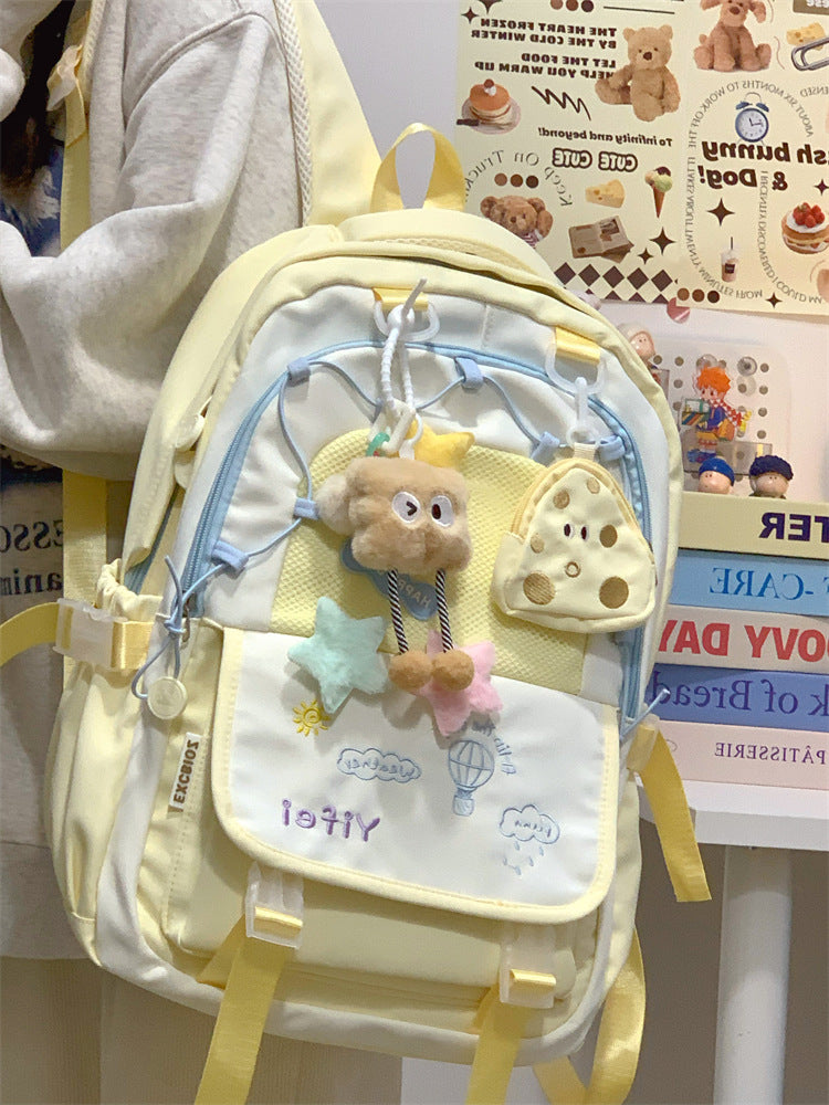 Junior High School Girls' Schoolbag High Color Value Cute Lightweight Large Capacity for Primary School Students and High School Students Backpack for Women
