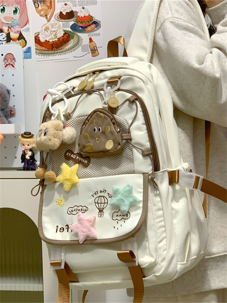Junior High School Girls' Schoolbag High Color Value Cute Lightweight Large Capacity for Primary School Students and High School Students Backpack for Women