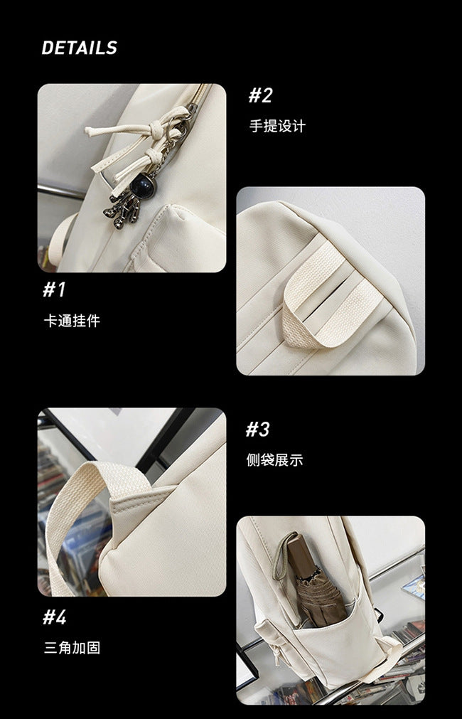 School Bag Female Campus Trendy Backpack 2025 New College Student Simple Junior High School High School Backpack Male Commuter Computer Bag