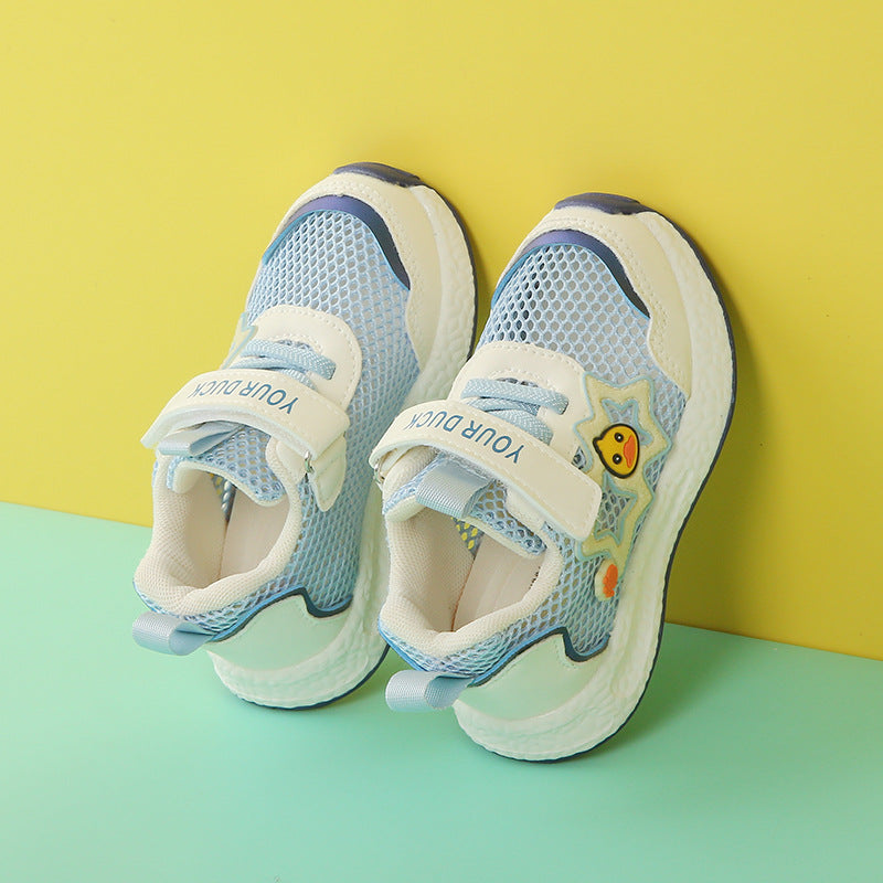 Functional Shoes, Summer Non-Slip Single Mesh Shoes for Children and Young Children, Breathable, Lightweight, Girls' Shoes, Wear-Resistant, Low-Top, Daily Casual Wear