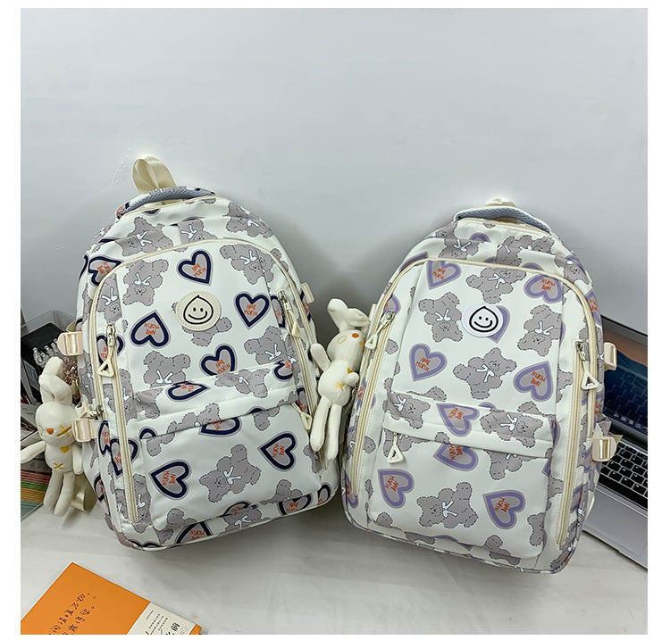 Student Schoolbag Japanese Style Simple Korean Style Backpack for Middle School Students and College Students Girls Cute Casual All-match Backpack