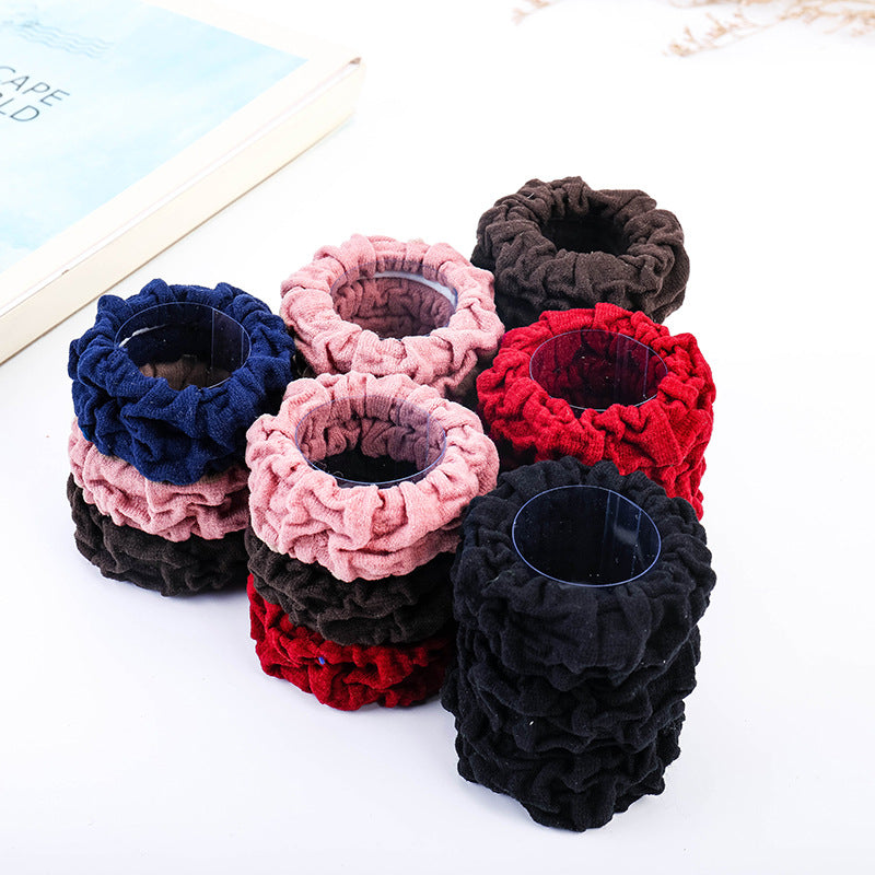 Seamless black hair ring towel ring ladies hair rope base base rubber band leather sleeve children's hair accessories manufacturers direct supply