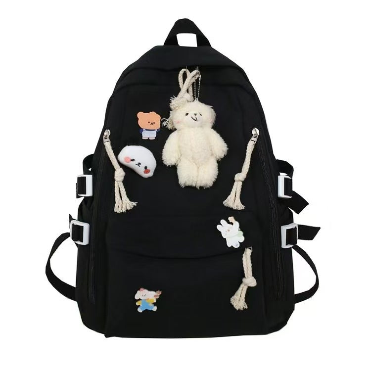 Japanese-Style Ins School Bag for Middle School Girls, High School Students, and College Students, Large Capacity, Simple Backpack, Double Shoulder Bag
