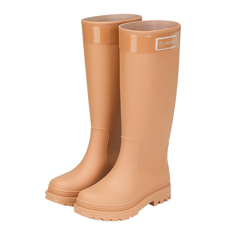 Foreign Trade Japanese and Korean Adult Fashion High Rain Boots Women's Water Boots fleece-lined Waterproof Non-slip Outer Wear Snow Boots Cross-border Explosions