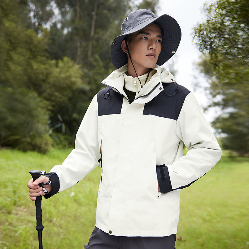[Direct from Manufacturer] 3-in-1 Jacket for Couples, Outdoor Hiking Windproof and Waterproof Travel Detachable Two-Piece Set