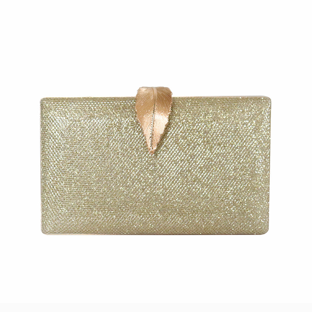 Fashionable Evening Bag, Metal Leaf Evening Bag, Socialite Small Square Bag, Dress with Banquet Clutch Bag