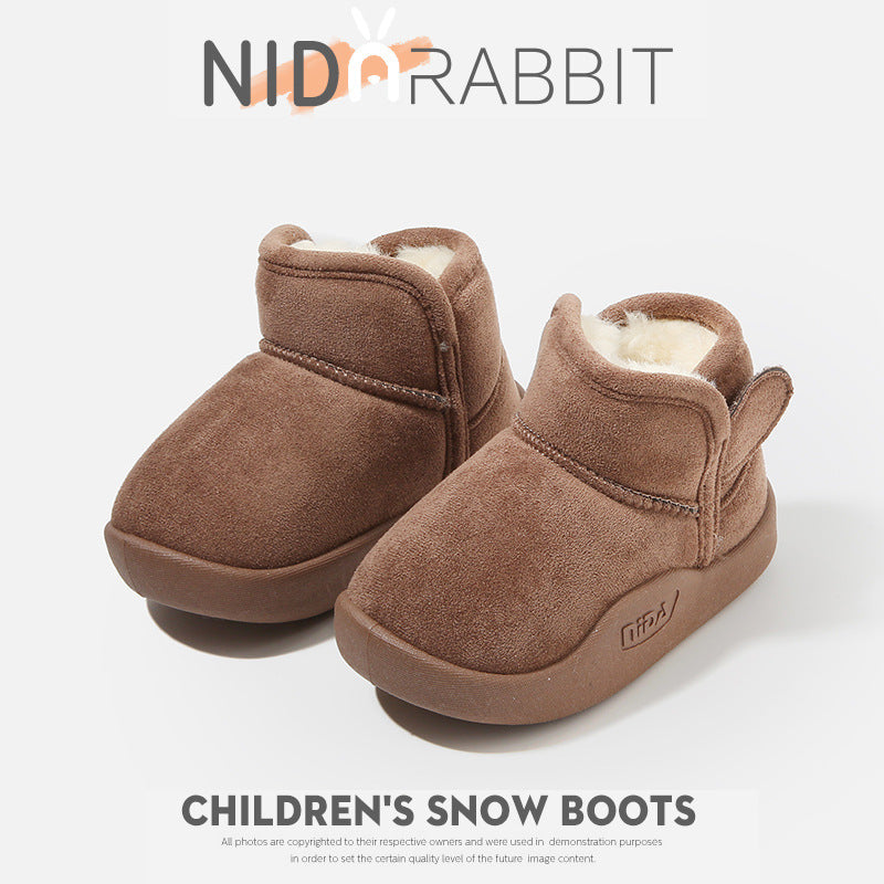 Children's Snow Boots Girls fleece-lined Thickened Boys Snow Cotton Children 2024 New Winter Big Cotton Shoes for Boys