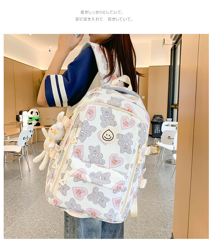 Student Schoolbag Japanese Style Simple Korean Style Backpack for Middle School Students and College Students Girls Cute Casual All-match Backpack