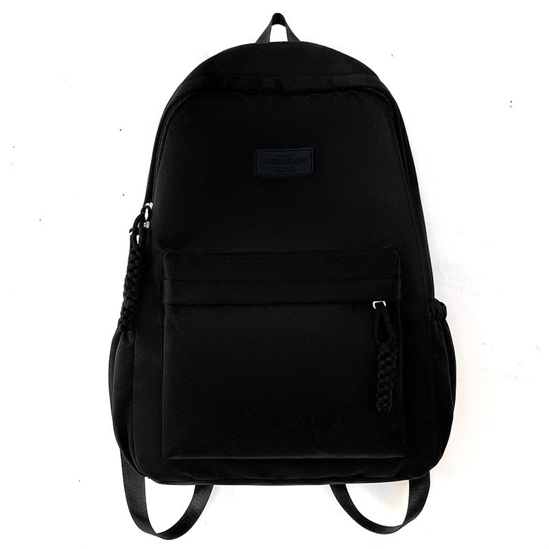 Schoolbag Women's 2024 New Large Capacity High School Student Backpack Solid Color Simple All-match Women's Bag Class Student Backpack