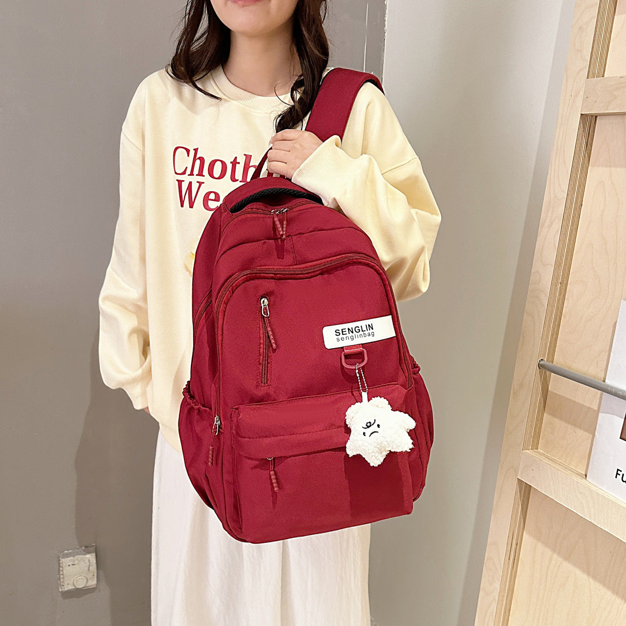 Simple Schoolbags for Boys, College Students, High School Students, Large-Capacity Girls' Backpacks, College Style Korean Fashion Couple Pairs
