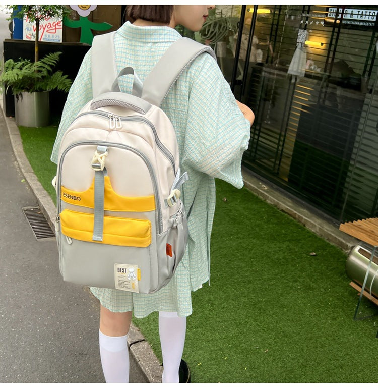 Schoolbag Women's Korean-style Harajuku Backpack Campus Style Junior High School Senior high school Student Schoolbag Simple Fashionable Large Capacity Backpack
