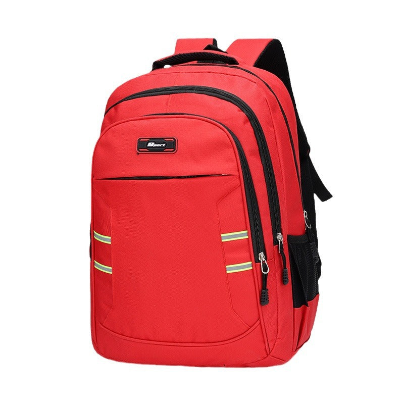 New Computer Backpack 2024 Large Capacity Reflective Strip Men's and Women's Outdoor Travel Bag Backpack Student Schoolbag Trendy