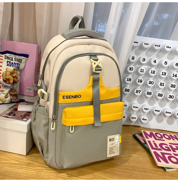 Schoolbag Women's Korean-style Harajuku Backpack Campus Style Junior High School Senior high school Student Schoolbag Simple Fashionable Large Capacity Backpack
