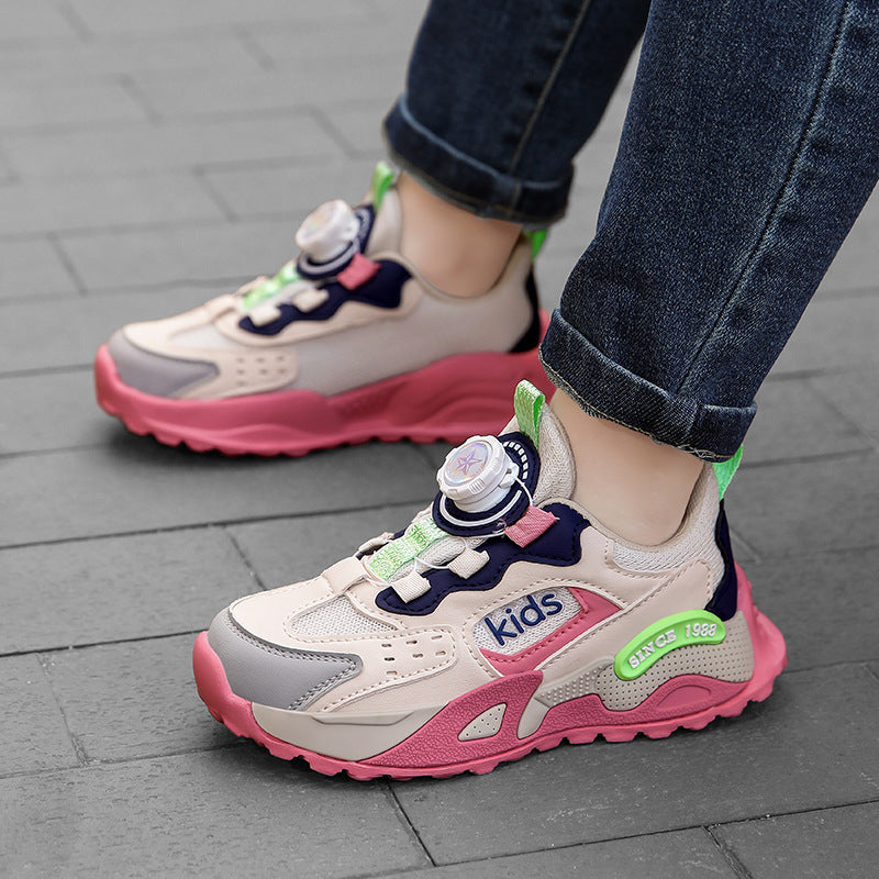 Boys' sneaker Children's Mesh Breathable Casual Shoes Girls' Non-slip Lightweight Wave Shoes Running Shoes for Middle and Big Children and Students