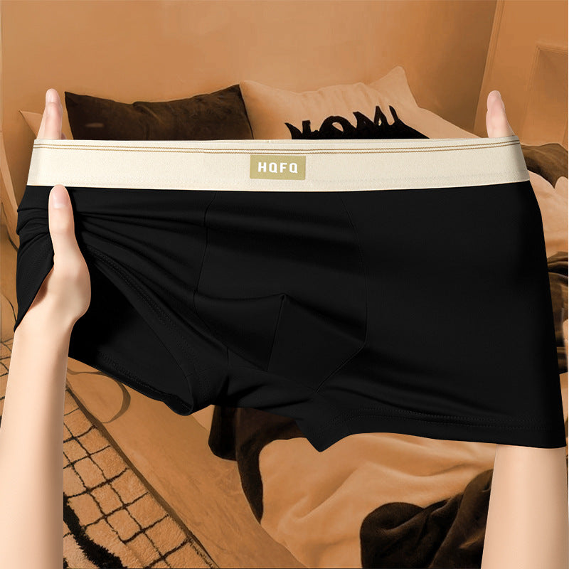 Men's Underwear Simple Boxer Briefs Skin-Friendly Breathable Antibacterial Crotch Comfortable Elastic Mid-Waist Boxer Briefs Ready for Sale