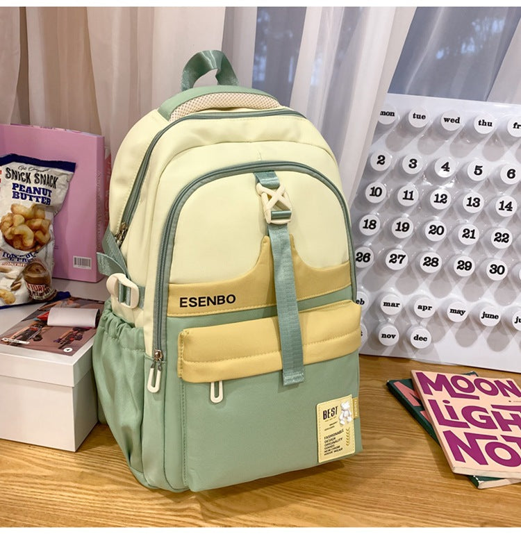 Schoolbag Women's Korean-style Harajuku Backpack Campus Style Junior High School Senior high school Student Schoolbag Simple Fashionable Large Capacity Backpack
