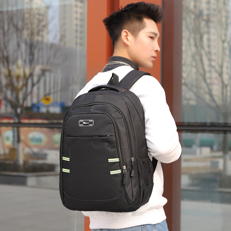 New Computer Backpack 2024 Large Capacity Reflective Strip Men's and Women's Outdoor Travel Bag Backpack Student Schoolbag Trendy