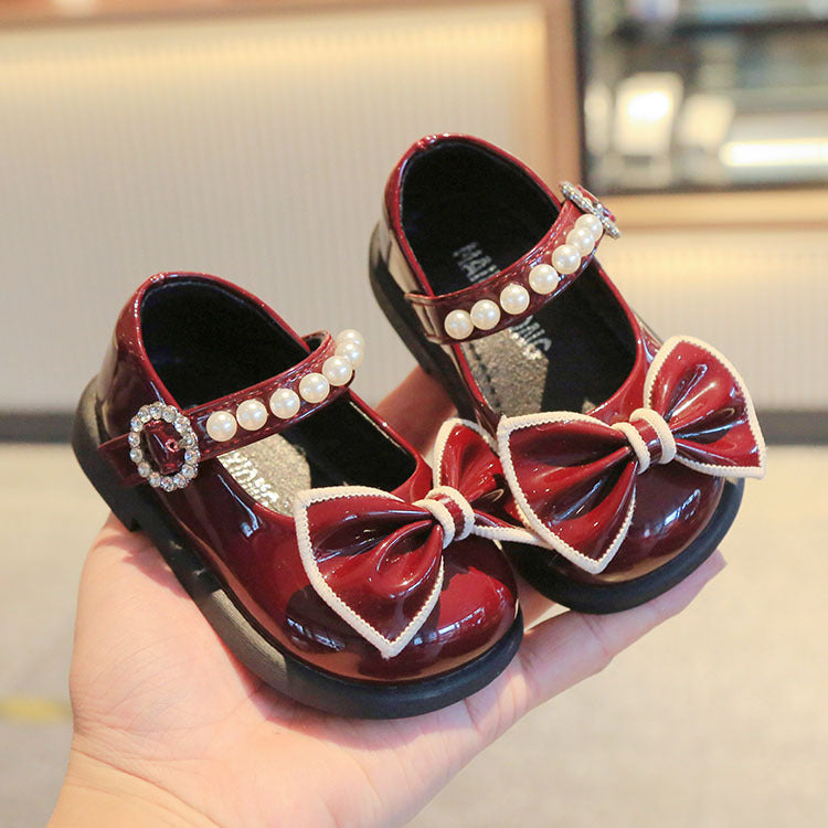 Spring and autumn baby girl's shoes 1-2-year-old Red children's princess shoes non-slip soft bottom baby toddler shoes
