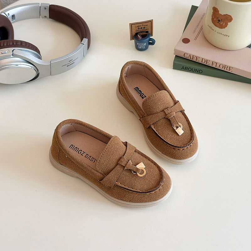 Children's Loafers, British Style Retro Loafers, Boys' Casual Leather Shoes, Little Girls' Casual Shoes