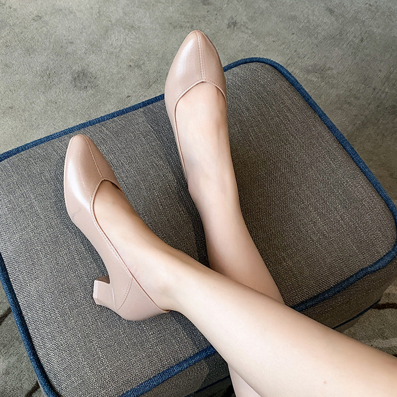 Fashion Women's Sandals Outer Wear Business White Collar Casual All-match Pointed Executive Women's Shoes Cross-border Business Wedge Shoes