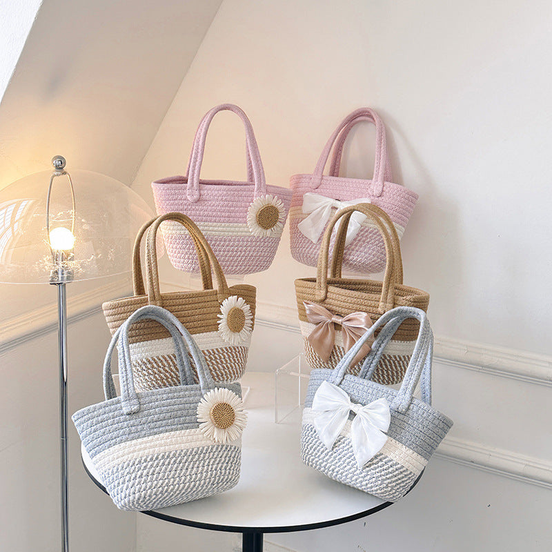 Artistic Chinese-Style Woven Bags for Women, New Summer Straw Floral Shoulder Bags, Casual Handbags, Chinese-Style Bags