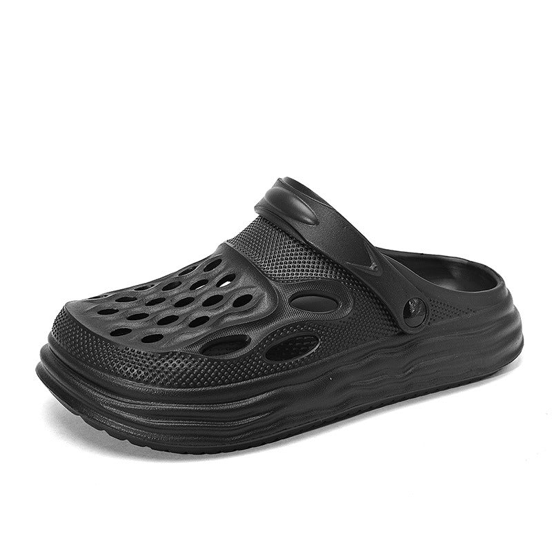 New Style Breathable Thick-soled Hole Shoes Summer Couple's Toe Slippers Driving Non-slip Men's Beach Shoes Outer Wear Sandals