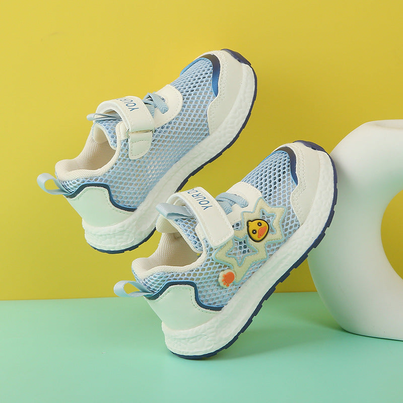 Functional Shoes, Summer Non-Slip Single Mesh Shoes for Children and Young Children, Breathable, Lightweight, Girls' Shoes, Wear-Resistant, Low-Top, Daily Casual Wear