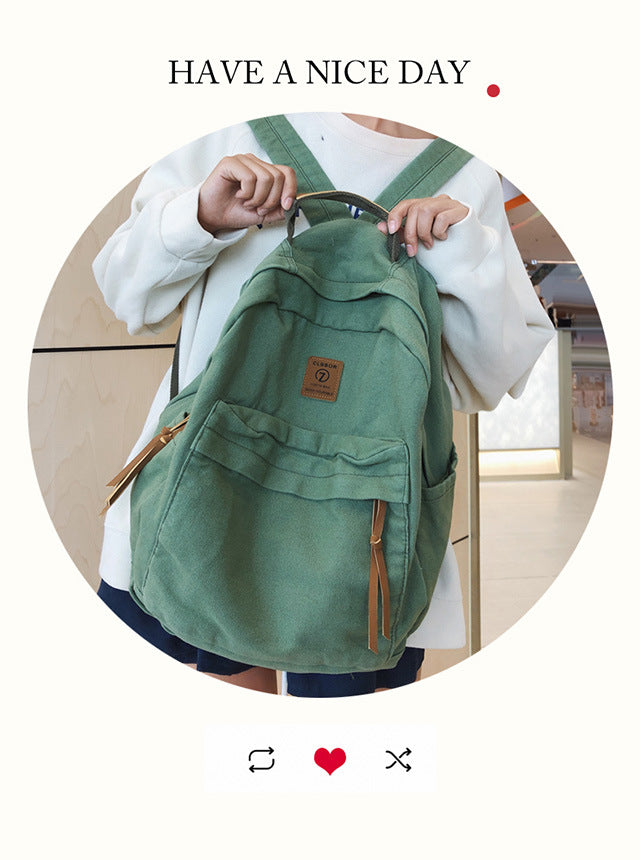 Schoolbags for Men and Women, Backpacks for Middle and High School Students, Travel Lightweight Backpacks, Large-Capacity Casual Canvas Travel Bags