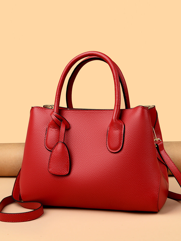 Genuine Leather Tote Bag High-end Large Capacity Women's Bag 2025 New Top Layer Cowhide Women's Bag Commuter Shoulder Crossbody Bag