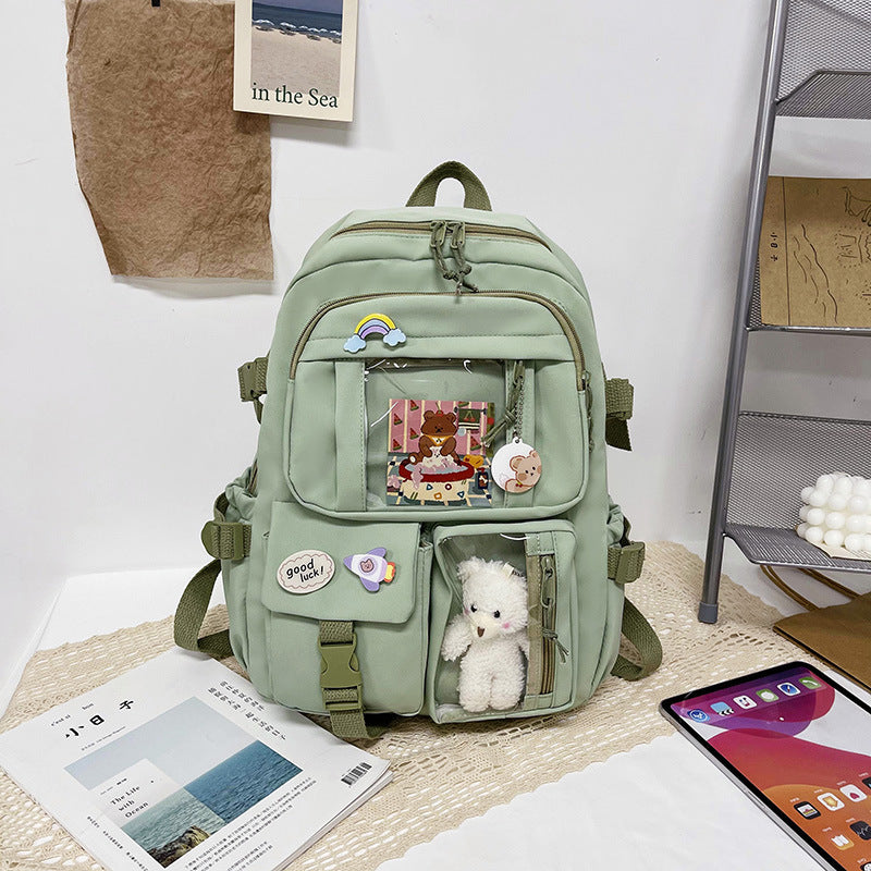 Cute Backpack 2026 New Model Large Capacity Fashionable and Stylish High School Student Schoolbag Female Korean Style Junior High School Student Backpack