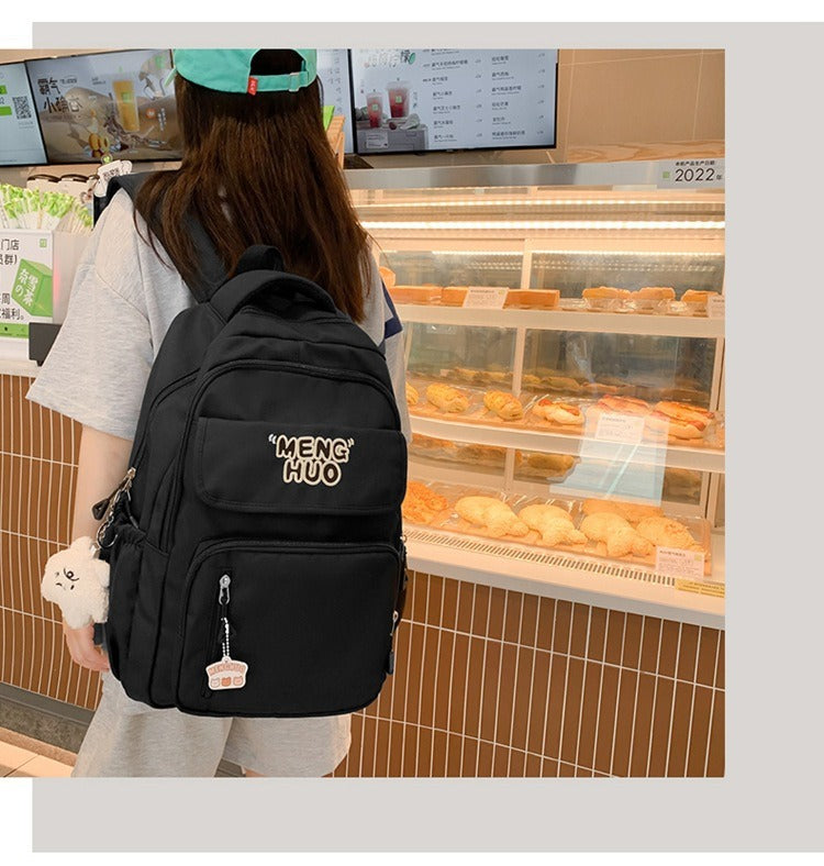 Junior high school Senior high school student schoolbag Korean leisure backpack 2024 autumn new large capacity simple trend backpack