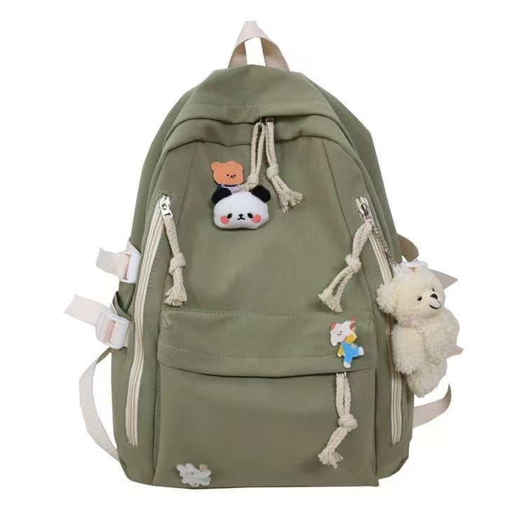 Japanese-Style Ins School Bag for Middle School Girls, High School Students, and College Students, Large Capacity, Simple Backpack, Double Shoulder Bag