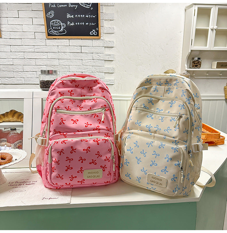 New Girls Backpack Japanese Ins Three-piece Bag Junior Senior high school Student Schoolbag Campus Style Large Capacity Backpack