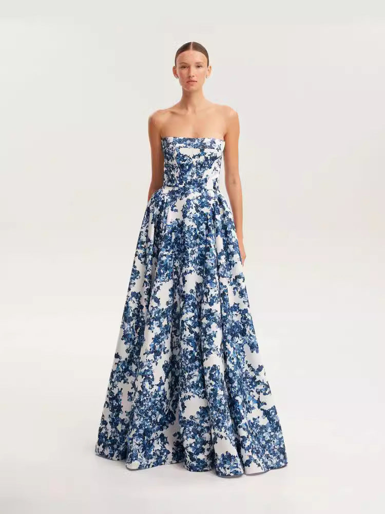 2025 Cross-border New Spring and Summer Shoulder European and American Women's Three-dimensional Tailoring Fairy Long Elegant Evening Dress dress