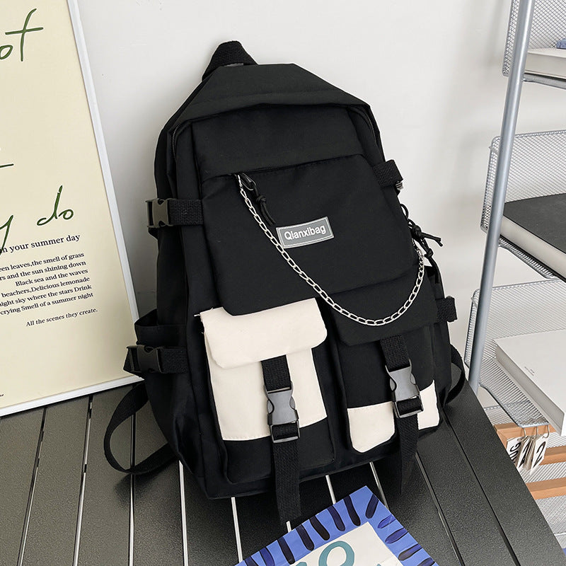 Original Niche Non-Colliding Trendy and Cool Boys' Schoolbags, Female Junior High School Students' Large-Capacity and Good-Looking High School Students' Backpacks