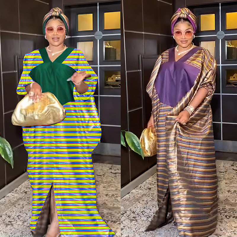 Cross-Border Dresses Amazon Best-Selling Plus-Size Women's Clothing African Fashion Ethnic Style Robe 8905