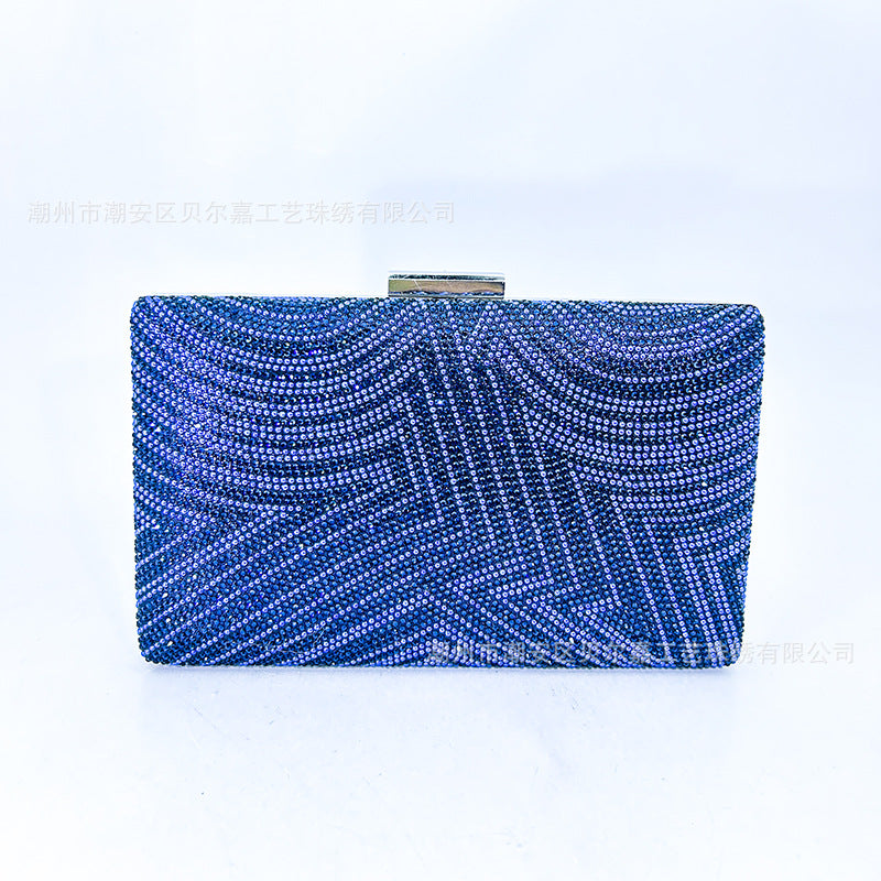 Cross-border new in stock evening bag women's diamond-embedded chain banquet small bag dress bag Clutch evening bag Clutch