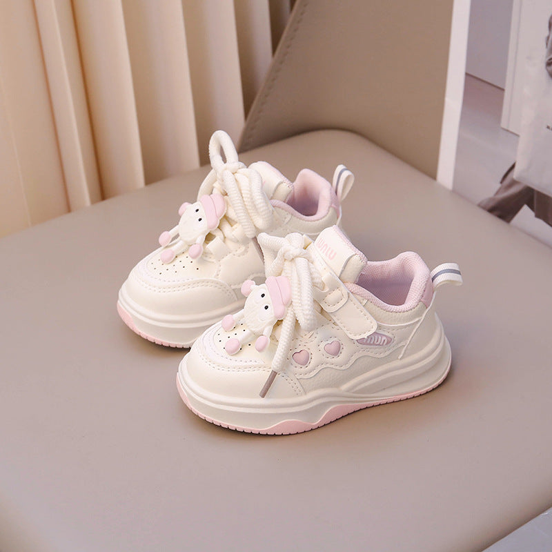 Children's Cartoon Niche Bread Shoes 2025 Spring New Fashionable Casual Thick-soled Comfortable Sports Board Shoes for Small and Middle-aged Children