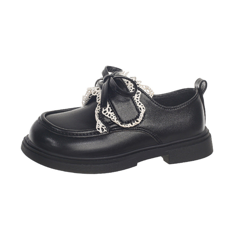 Children's Leather Shoes 2024 Autumn and Winter New Girls' Leather British Style Single-layer Shoes Large Children's Soft Sole All-match Fashion Boots