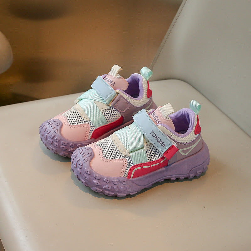 Children's Single Mesh Sports Shoes 2025 Summer New Soft Sole Non-Slip Breathable Fashion Versatile Casual Shoes for Middle and Large Children