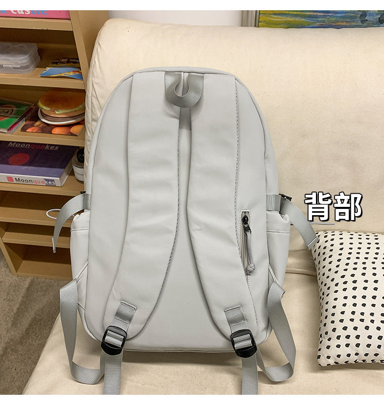 Mountain-Style Outdoor Hiking Backpack for Women, Large Capacity, Unique Design, Lightweight, High-End Gray School Bag for High School Girls