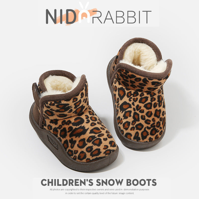 Children's Snow Boots Girls fleece-lined Thickened Boys Snow Cotton Children 2024 New Winter Big Cotton Shoes for Boys