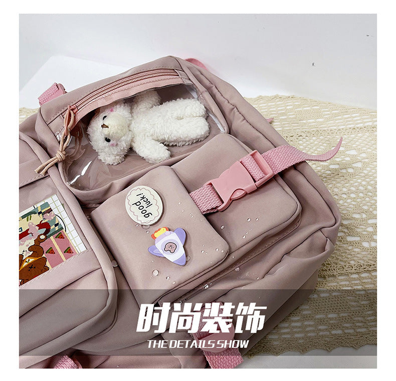 Cute Backpack 2026 New Model Large Capacity Fashionable and Stylish High School Student Schoolbag Female Korean Style Junior High School Student Backpack