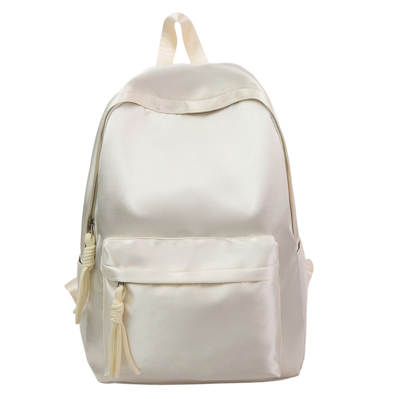 Simple popular solid color large capacity student schoolbag Hong Kong style fashion casual backpack trendy lightweight backpack for women