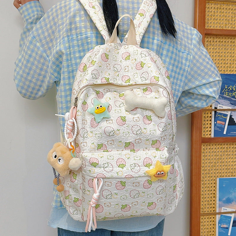 Japanese Cartoon Sweet Student School Bag Travel Cute Backpack Large Capacity Backpack Class Commuting Bag
