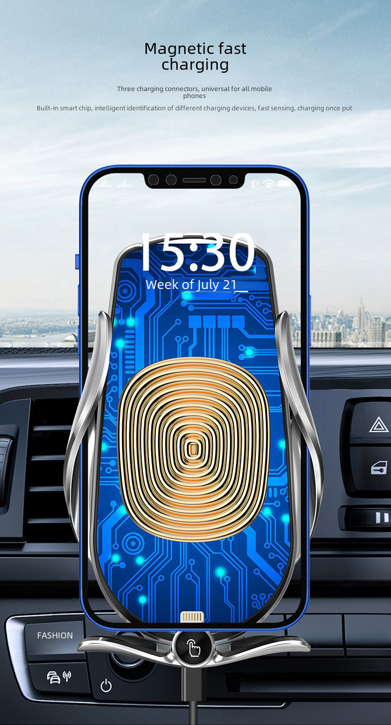 Magic clip M123 car wireless charger mobile phone bracket automatic induction electric clamping navigation bracket car bracket