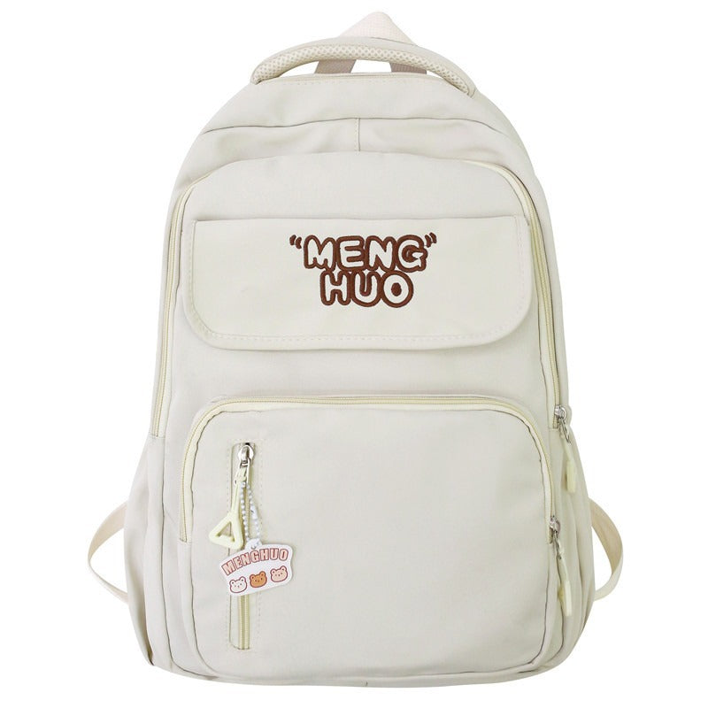 Junior high school Senior high school student schoolbag Korean leisure backpack 2024 autumn new large capacity simple trend backpack