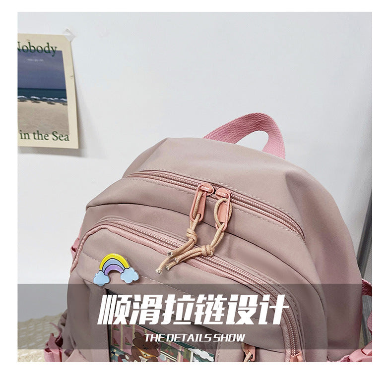 Cute Backpack 2026 New Model Large Capacity Fashionable and Stylish High School Student Schoolbag Female Korean Style Junior High School Student Backpack