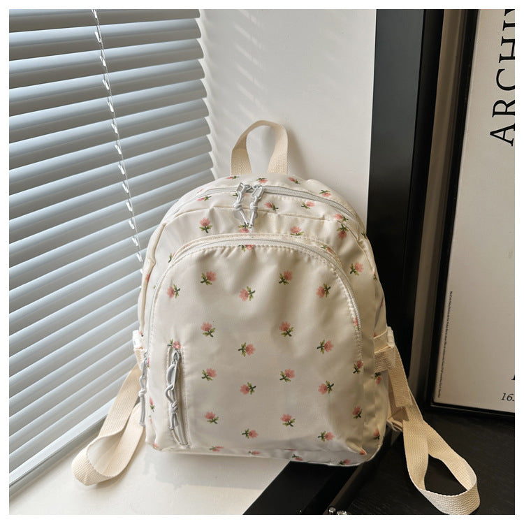 Fashionable and Simple Printed Backpack, Trendy and Trendy, Lightweight, Large-Capacity, Personalized School Bag for Middle School Students, Women's Backpack